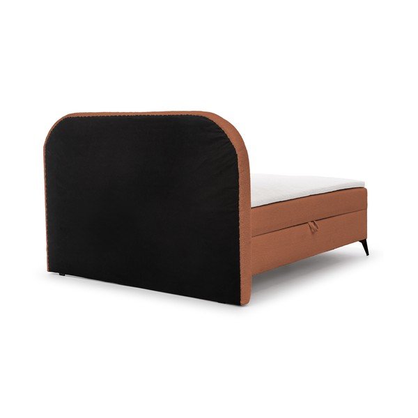 Oranžna boxspring postelja s prostorom za shranjevanje 180x200 cm Ornes – Ropez-image-4