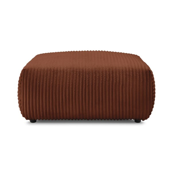 Opečnato oranžen tabure iz rebrastega žameta Lucien – Bobochic Paris