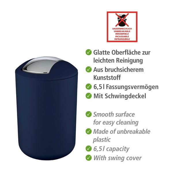 Temno moder koš za odpadke Wenko Brasil Dark Blue L-image-2