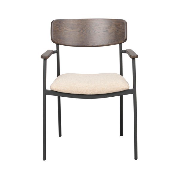 Kremno beli/temno rjavi jedilni stoli v kompletu 2 ks Maymont – Rowico-image-2