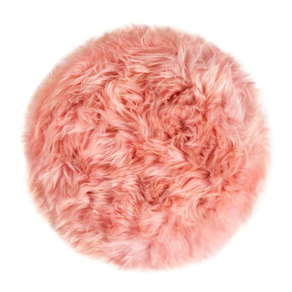 Rožnata sedežna blazina iz ovčje kože Royal Dream Zealand, ⌀ 35 cm
