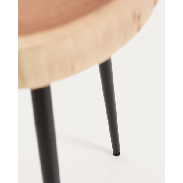 Okrogla stranska mizica z mizno ploščo iz akacije 35x35 cm Tanive – Kave Home-image-3