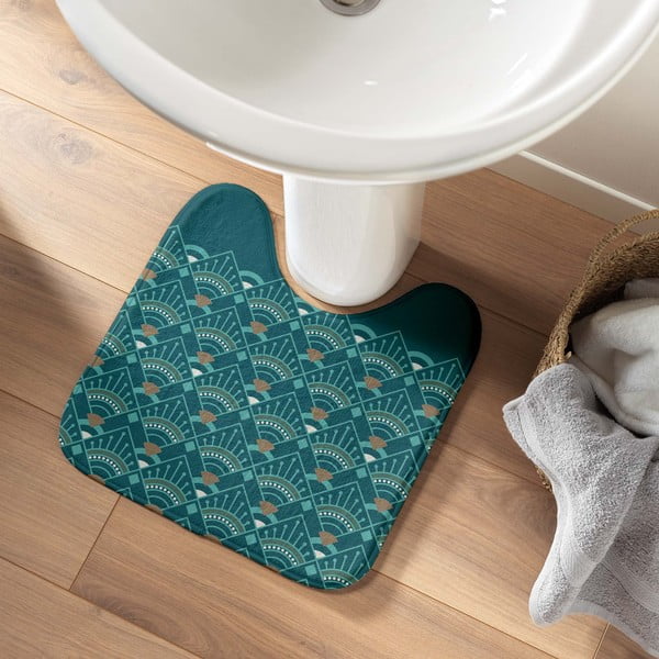 Modrozelena kopalniška preproga za WC 45x45 cm Imperia – douceur d'intérieur-image-1