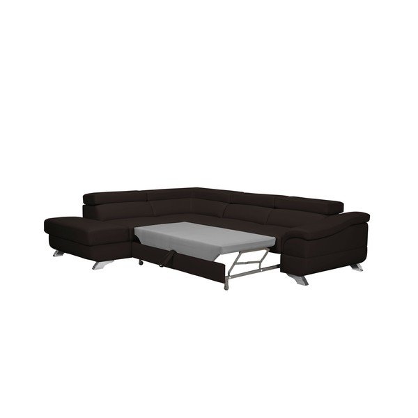 Temno rjave barve Windsor & Co Sofas Gamma raztegljiv kavč, levi kot-image-3