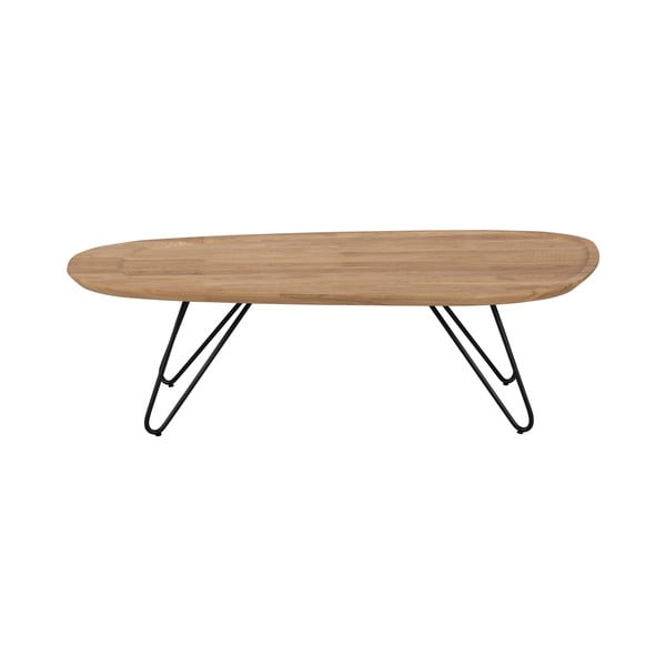 Kavna mizica s ploščo iz hrastovega lesa Windsor & Co Sofas Elipse, 130 x 68 cm