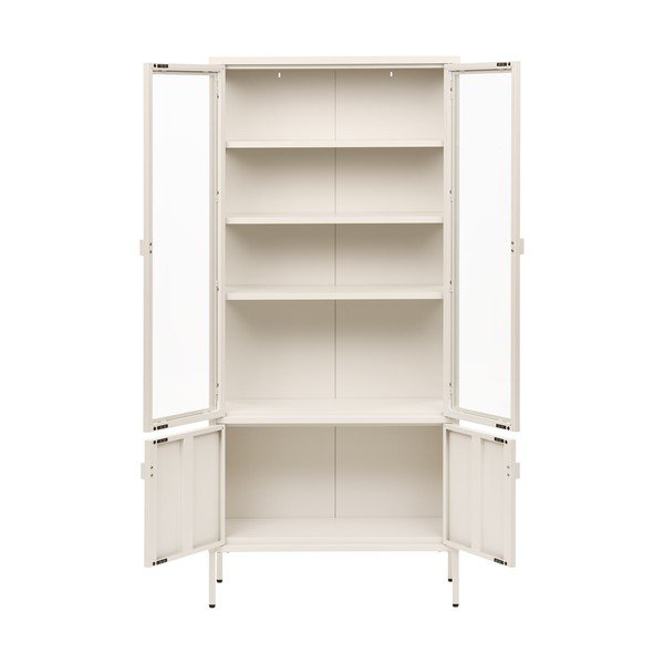 Kremno bela jeklena vitrina 80x180x35 cm Brisbane – House Nordic-image-3