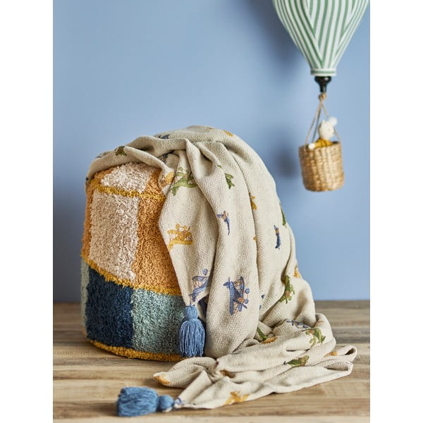 Kremno bela otroška odeja 130x160 cm Plane – Bloomingville Mini-image-3