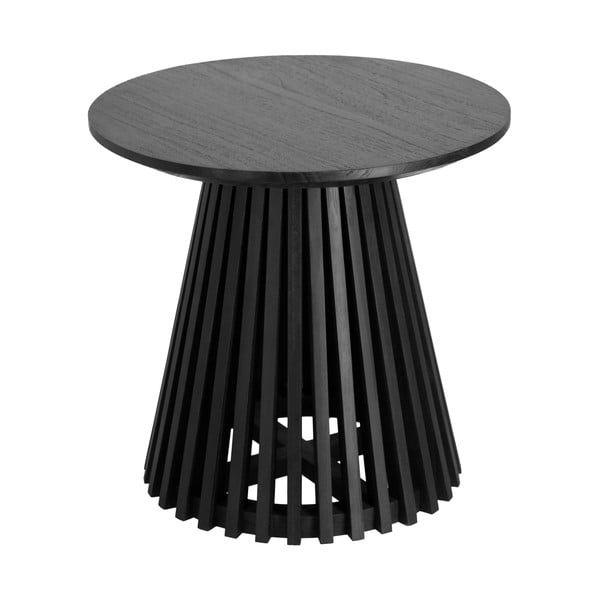 Črna dodatna mizica z leseno ploščo Kave Home Irune