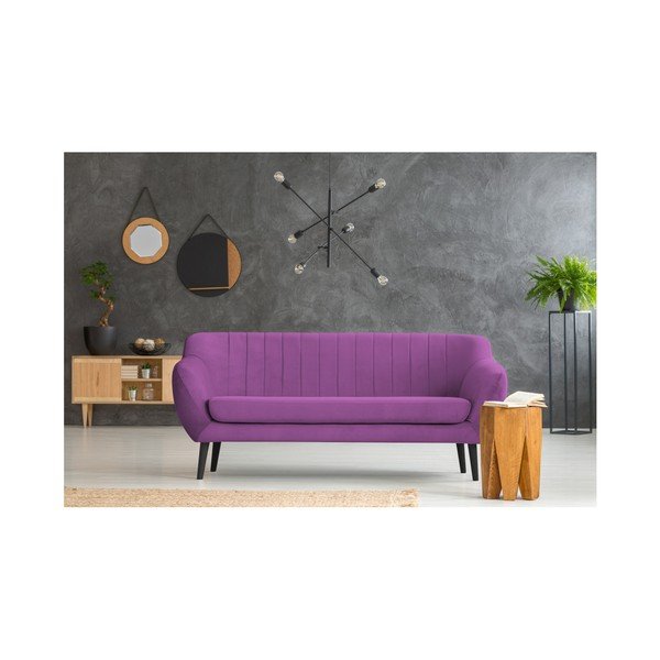 Vijolična dvosedežna zofa Mazzini Sofas Toscane, črne noge-image-3