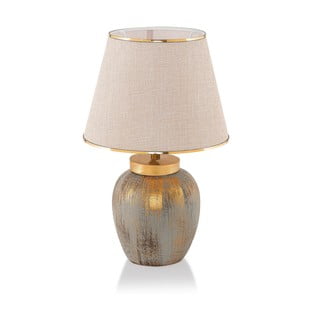Kremno bela/zlata namizna svetilka (višina 47 cm) – Opviq lights