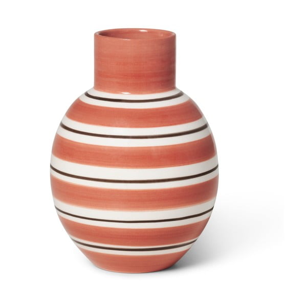 Roza in bela keramična vaza Kähler Design Nuovo, višina 14,5 cm