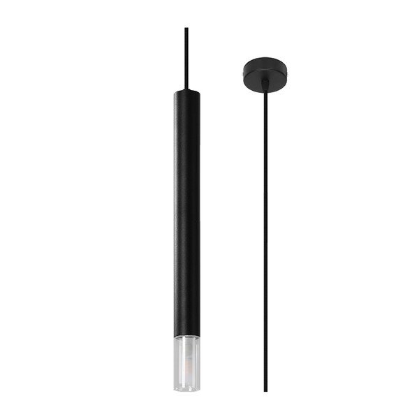 Črna kovinska viseča svetilka ø 8 cm Vittoria – Sollux