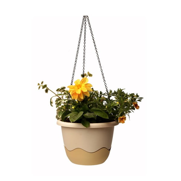 Bel samozalivalni cvetlični lonček Plastia Mareta, dolžina 25 cm-image-3