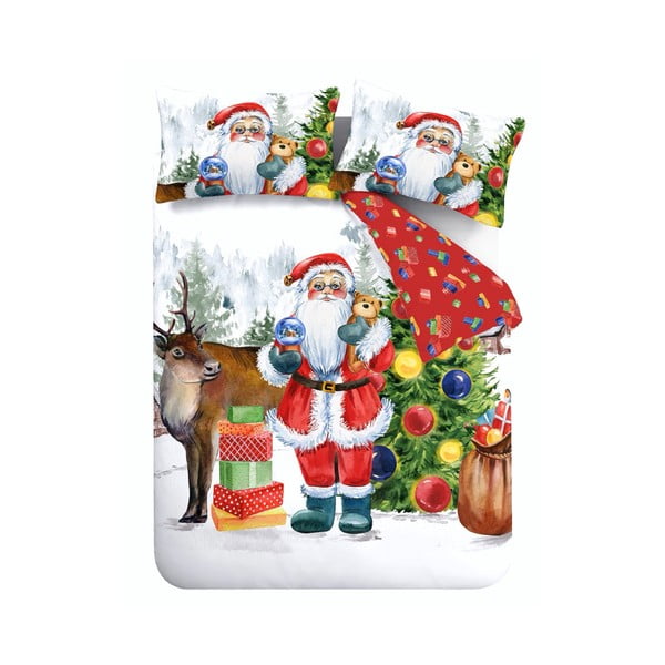 Enojna posteljnina 135x200 cm Retro Santa – Catherine Lansfield