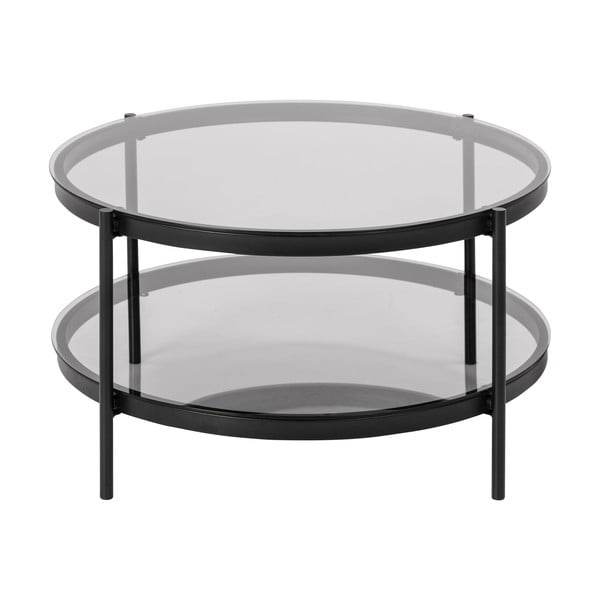 Okrogla mizica s stekleno ploščo ø 79 cm Bayonne - Actona