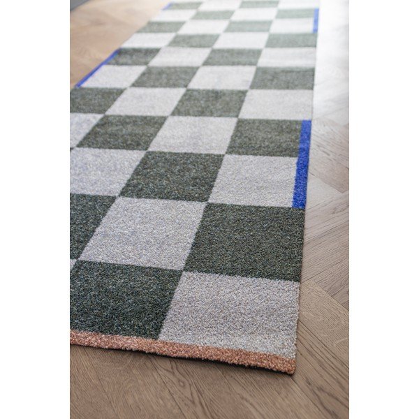 Temno zelen/kremno bel pralen tekač 77x242 cm Square – Mette Ditmer Denmark-image-1