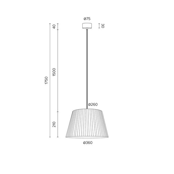 Črna viseča svetilka Sotto Luce Kami, ⌀ 36 cm-image-3