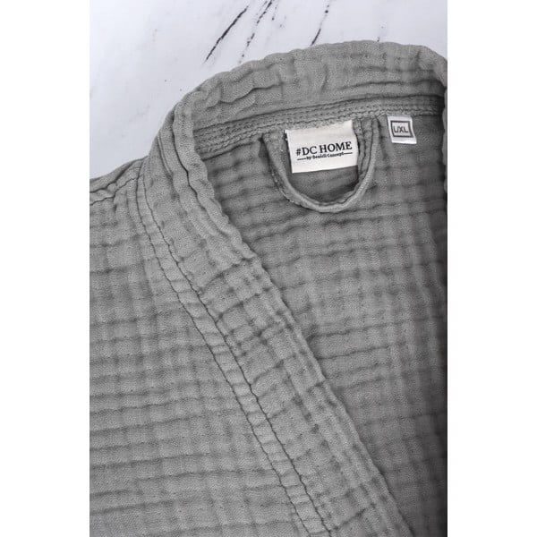 Siv kopalni plašč iz muslina velikosti S/M Kimono – Foutastic-image-4