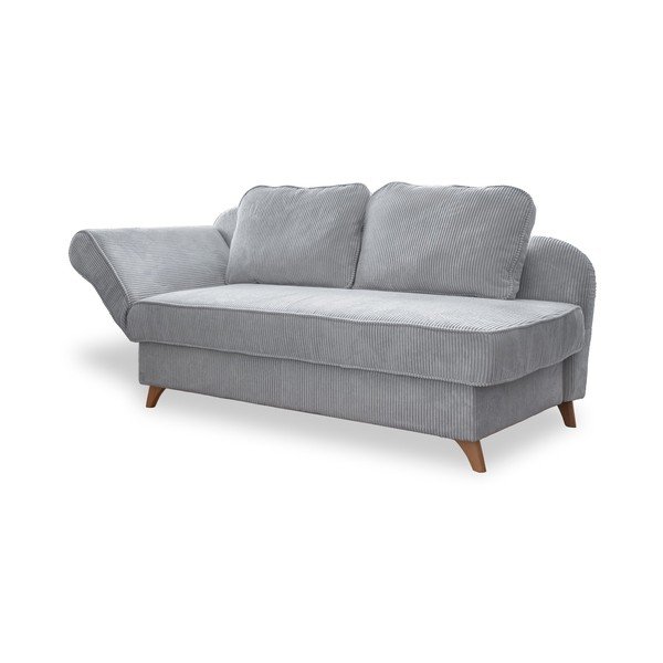 Svetlo siv ležalnik iz rebrastega žameta (levi kot) Chic Charlotte – Miuform