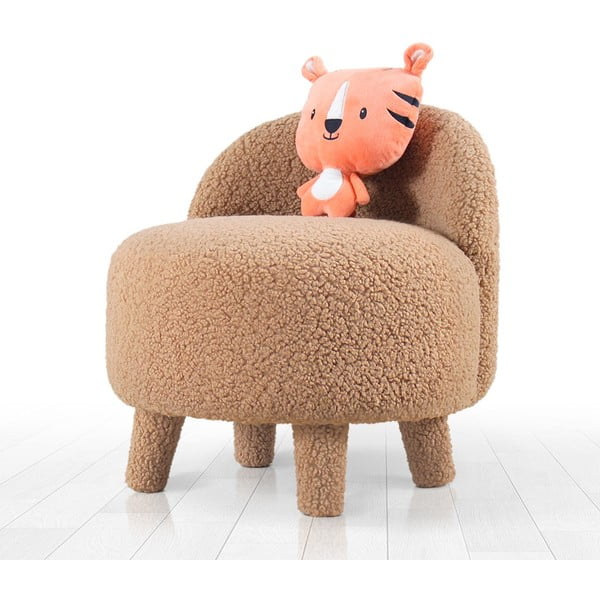 Rjav otroški fotelj iz tkanine bouclé Moouv – Artie-image-2