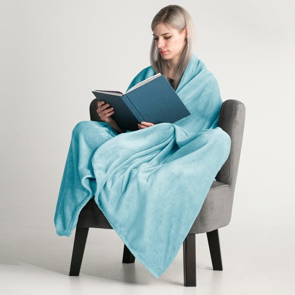 Tyrkysový pléd DecoKing Mic, 150 x 200 cm-image-1