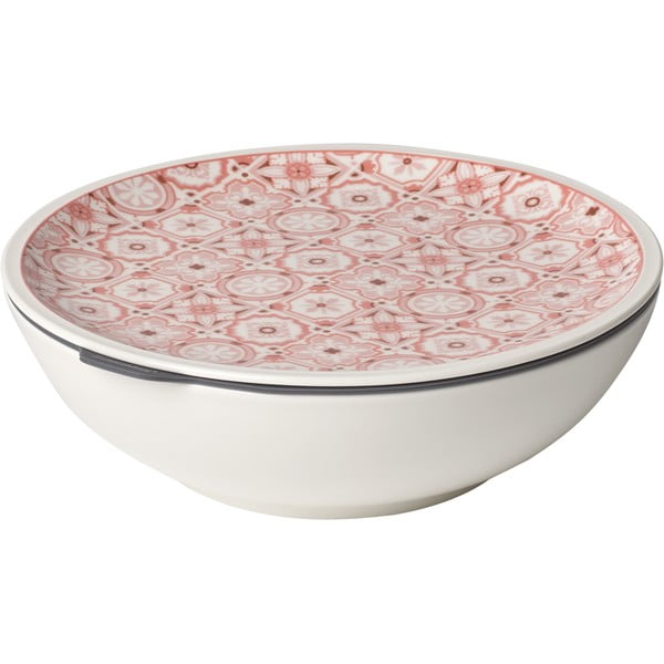 Rdeče-bela porcelanasta posoda za hrano Villeroy & Boch Like To Go, ø 21 cm