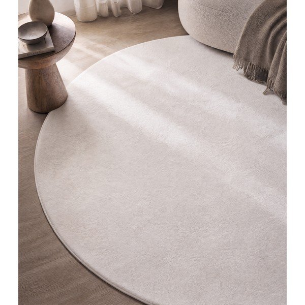 Kremno bela pralna okrogla preproga ø 160 cm Pouffy – Ayyildiz Carpets-image-3