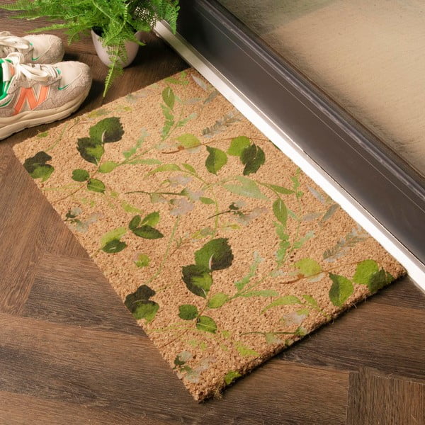 Predpražnik iz kokosovih vlaken 40x60 cm Watercolour Leaves – Artsy Doormats-image-1