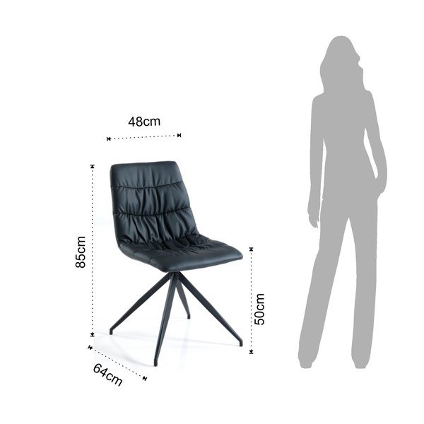 Komplet 2 črnih jedilnih stolov Tomasucci Chiara-image-3