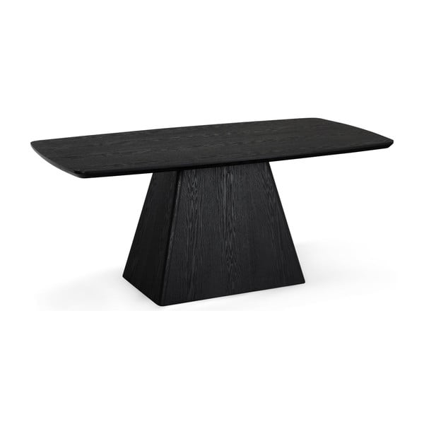 Črna jedilna miza z mizno ploščo v hrastovem dekorju 90x180 cm Star – Furnhouse