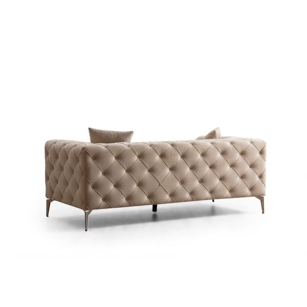 Bež žametna sedežna garnitura 197 cm Como – Balcab Home-image-2