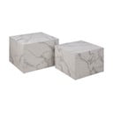 Bele mizice v kompletu 2 ks v marmornem dekorju 58x58 cm Dice – Actona