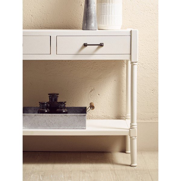 Bela stranska mizica iz masivnega bora 35x91 cm Heritage – Premier Housewares-image-2