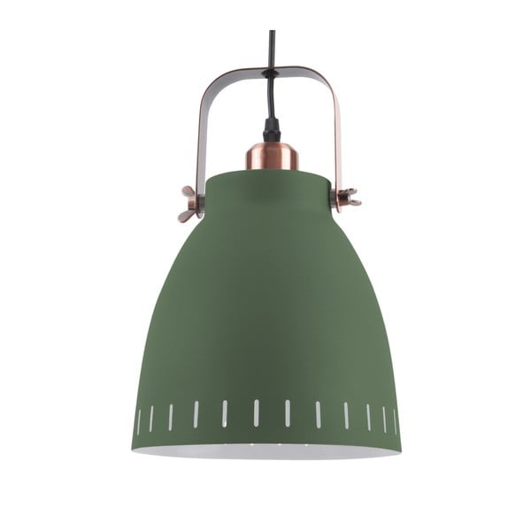 Zelena viseča svetilka z detajli v bakreni barvi Leitmotiv Mingle, ⌀ 21 cm