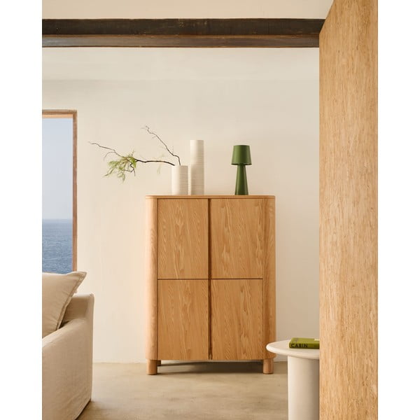 Omarica v jesenovem dekorju v naravni barvi 100x134x40 cm Salaya – Kave Home-image-1