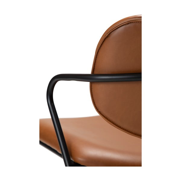 Fotelj iz imitacije usnja v konjak rjavi barvi Zed – DAN-FORM Denmark-image-1