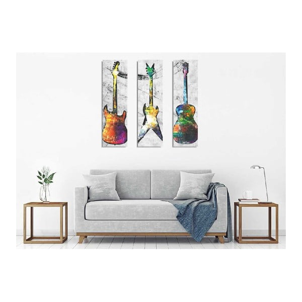 3-delna stenska slika na platnu Guitars-image-1
