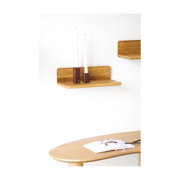 Polica iz masivnega hrasta v svetli naravni barvi 40 cm Salina – House Nordic-image-1