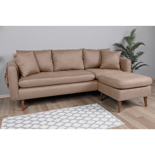 Svetlo rjava sedežna garnitura 215 cm Sofia – Balcab Home-image-1