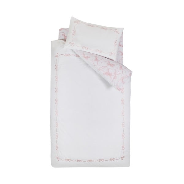 Bela enojna posteljnina 135x200 cm Bow Embroidery – Catherine Lansfield