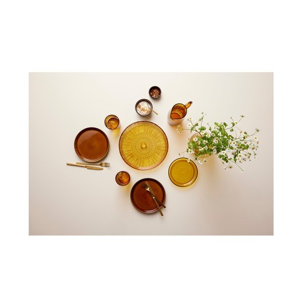 Oranžen steklen servirni krožnik ø 30 cm Kusintha – Bitz-image-2