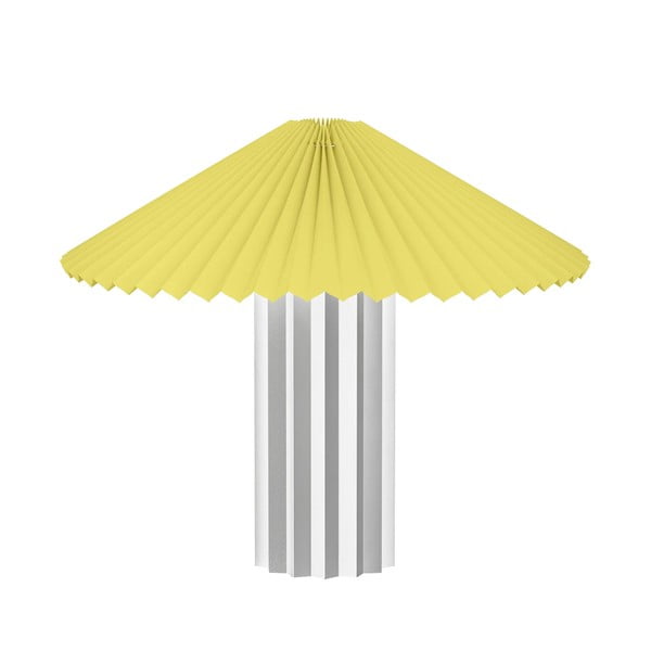 Zatemnitvena namizna svetilka s tekstilnim senčilom v rumeni in srebrni barvi ( višina 36 cm) Taite – Blomus