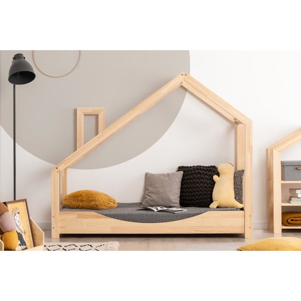 Otroška postelja hiška iz borovega lesa Adeko Luna Elma, 80 x 160 cm