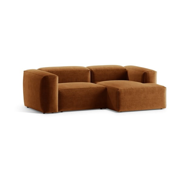 Opečnato oranžna kotna sedežna garnitura (desni kot/z ležalnikom) Bergamo – Cosmopolitan Design-image-2