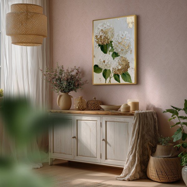 Tiskana slika z okvirjem 60x90 cm Hydrangea – Styler-image-2