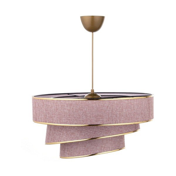 Rožnata/zlata viseča svetilka s tekstilnim senčilom ø 40 cm Couper – Opviq lights