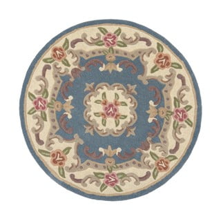 Modra volnena preproga Flair Rugs Aubusson, ⌀ 120 cm