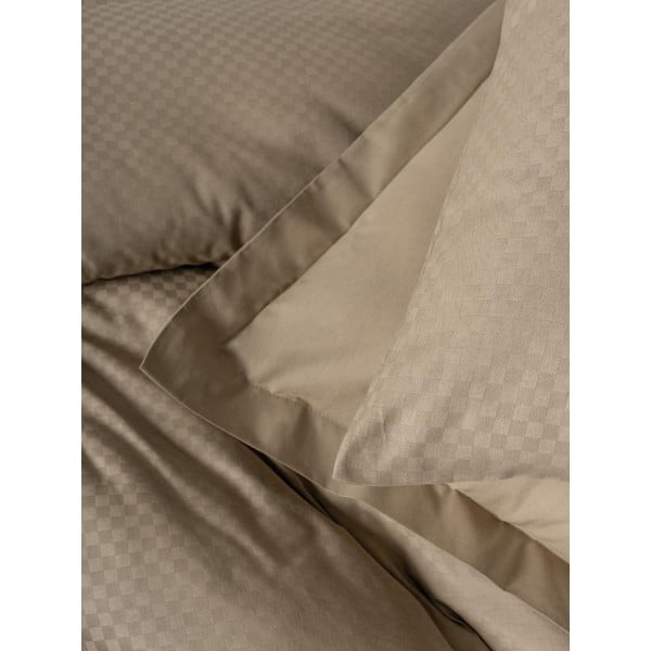 Rjava podaljšana posteljnina za zakonsko posteljo iz renforce bombaža 240x220 cm Checkered – Mila Home Luxury-image-4