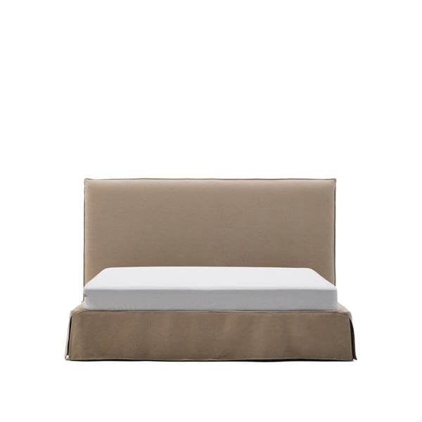 Sivorjava oblazinjena zakonska postelja 180x200 cm Jaira – Kave Home-image-2