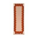 Oranžen/v naravni barvi ročno tkan volnen tekač 80x230 cm Wiggle Wool – Flair Rugs